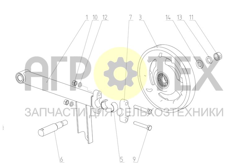 Шкив натяжной (145.30.00.030) (№5 на схеме)